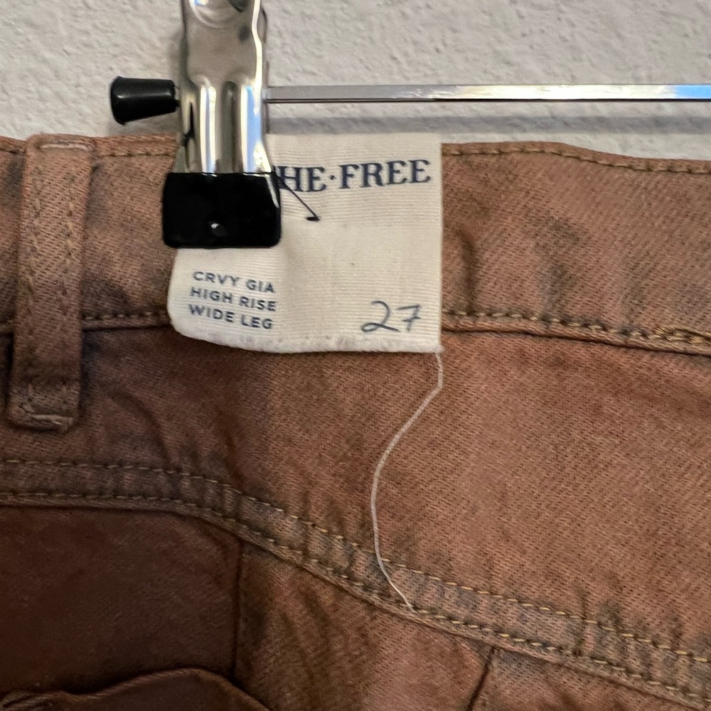 #1007 NWT Free People We The Free Crvy Gia High Rise Wide Leg size 27 - Picture 6 of 8